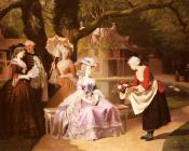 约瑟夫卡罗 - Marie Antoinette and Louis XVI in the Garden of the Tuilerie